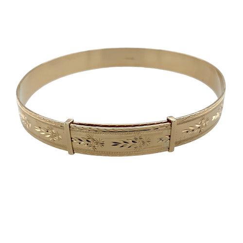 9ct Solid Gold Patterned Expanding Bangle