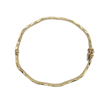 Load image into Gallery viewer, 9ct Gold Wavey Hinged Bangle
