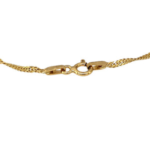 Preowned 9ct Yellow Gold 7" Singapore Bracelet with the weight 0.80 grams and link width 2mm