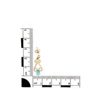 Load image into Gallery viewer, 9ct Gold &amp; Blue Topaz Set Drop Earrings
