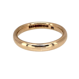 Preowned 9ct Yellow Gold 3mm Court Style Wedding Band Ring in size L with the weight 2.90 grams