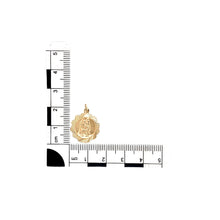 Load image into Gallery viewer, 9ct Gold Scalloped Edge St Christopher Pendant
