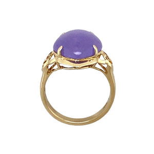14ct Gold & Purple Jade Set Ring