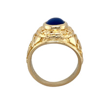 Load image into Gallery viewer, 9ct Gold &amp; Blue Stone Set Oxford University College Style Ring
