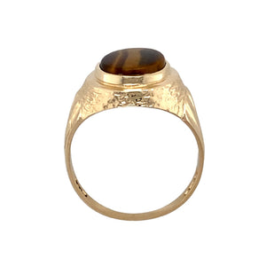 9ct Gold & Tigers Eye Set Oval Signet Ring