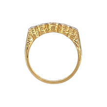 Load image into Gallery viewer, 18ct Gold &amp; Platinum Diamond Set Five Stone Band Ring
