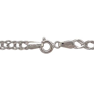 Preowned 9ct White Gold 18" Double Curb Chain with the weight 6.90 grams and link width 4mm