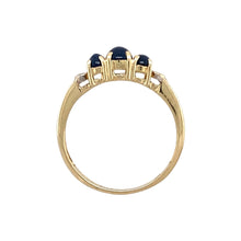 Load image into Gallery viewer, 9ct Gold Diamond &amp; Blue Stone Cabochon Set Ring
