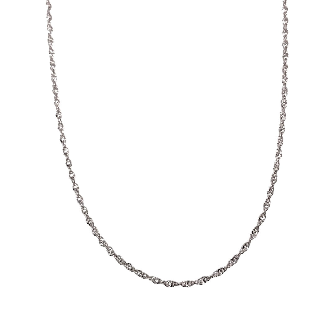 New 9ct White Gold 16" Prince of Wales Pendant Chain
