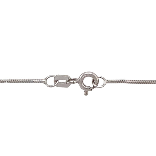 New 9ct White Gold 18" Squared Snake Pendant Chain with the weight 3.52 grams and link width approximately 1mm