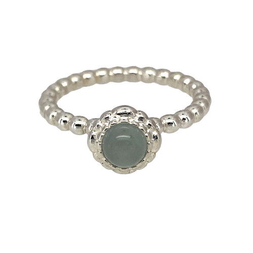 925 Silver & Moonstone Set Pandora Ring