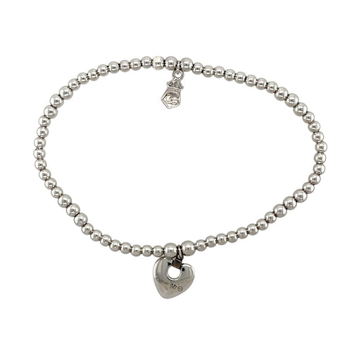 925 Silver Clogau Heart Stretchy Bracelet