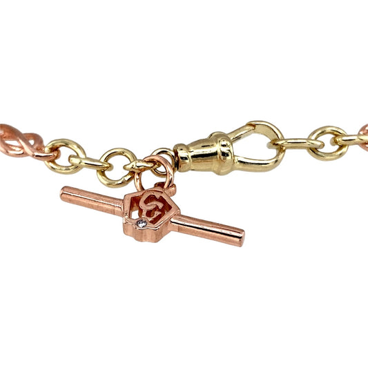 Preowned 9ct Yellow and Rose Gold 7.5" Clogau Celtic Link Bracelet with the weight 9.70 grams and link width 6mm