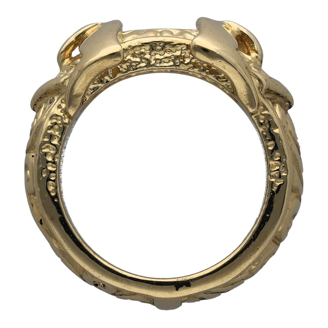 New 9ct Gold Double Buckle Ring