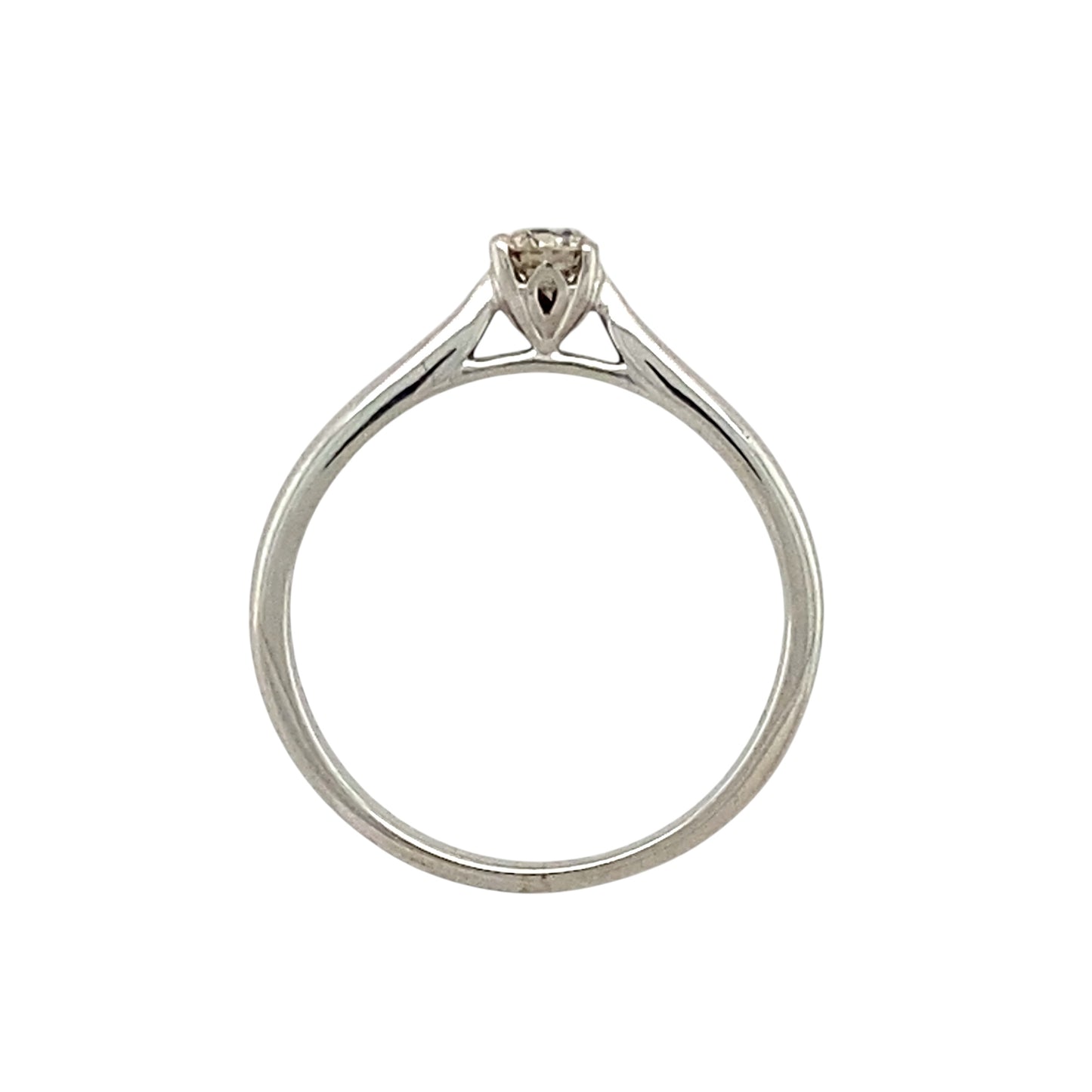 9ct White Gold & Diamond Set Solitaire Ring