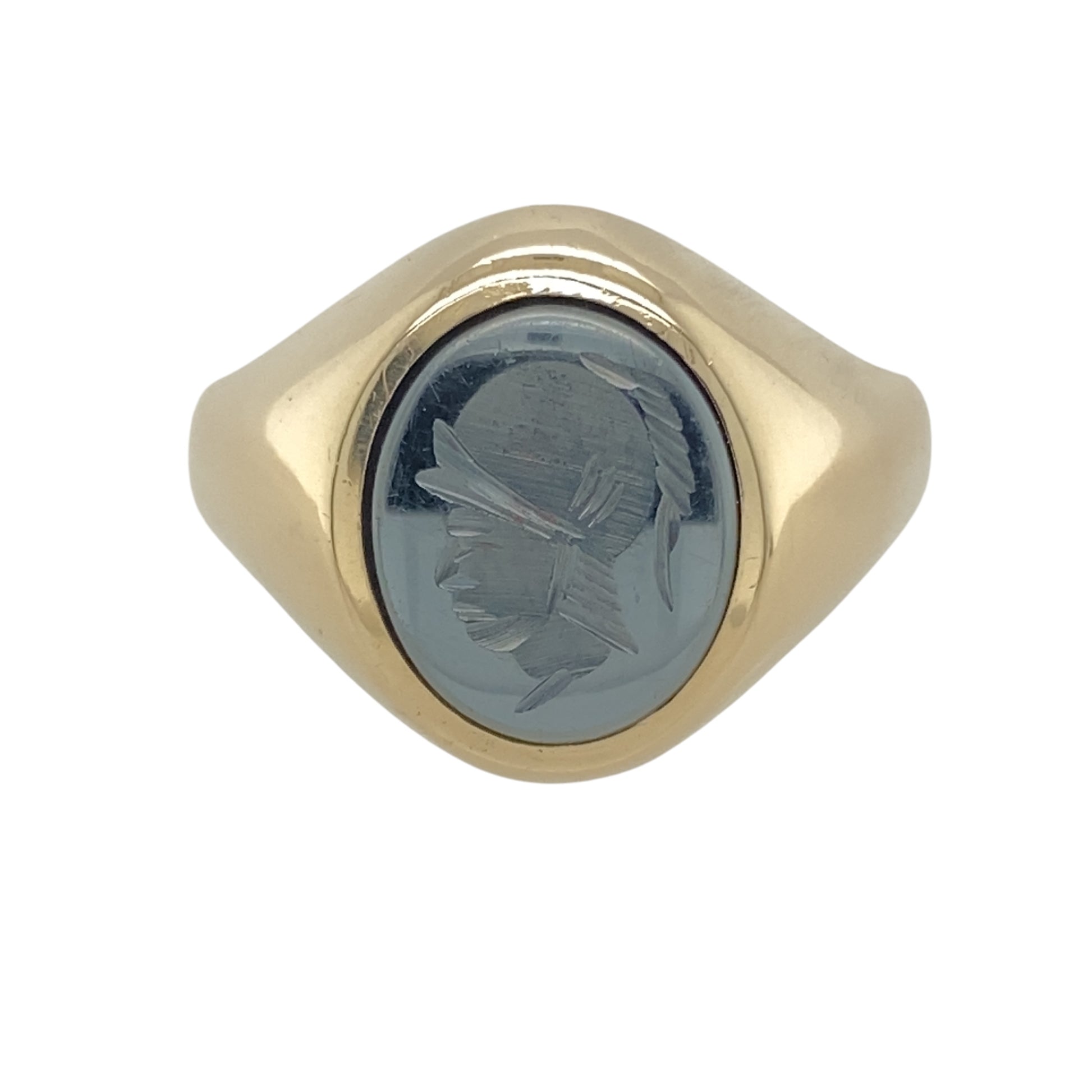 9ct Gold & Hematite Centurion Oval Signet Ring