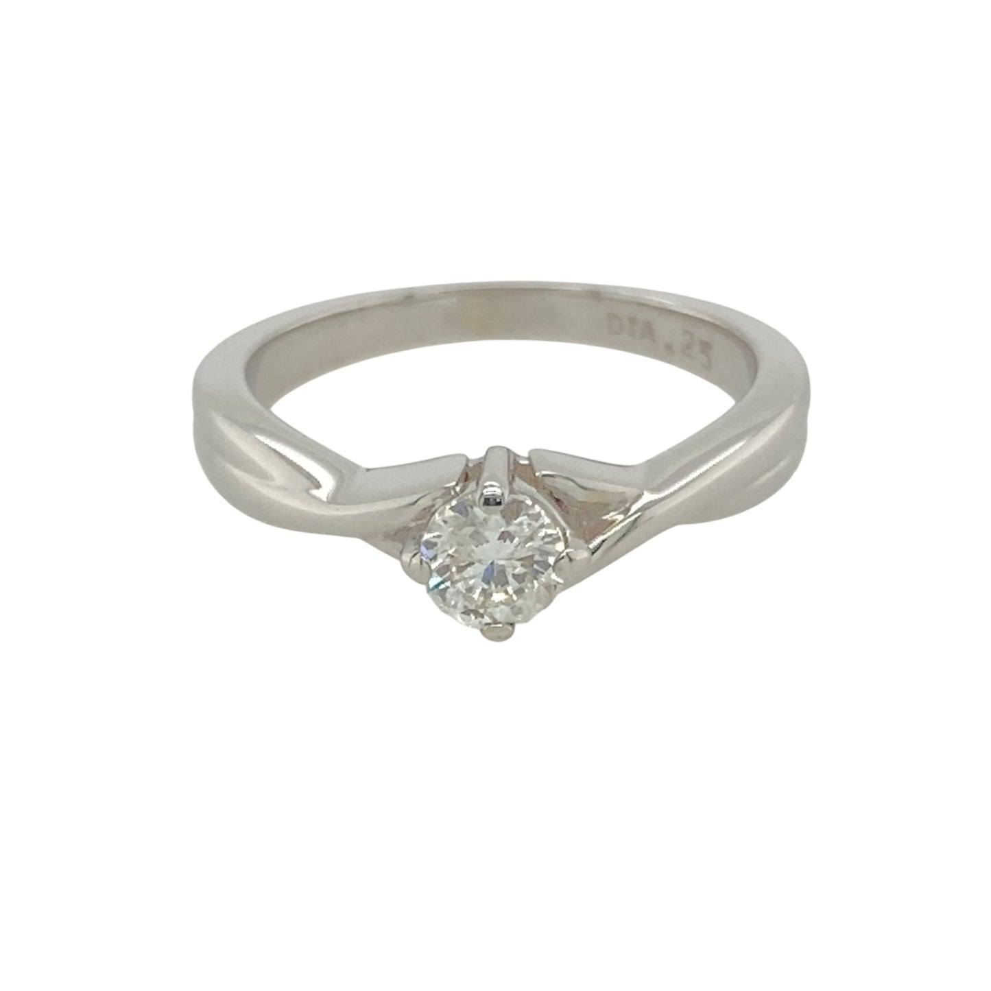 9ct White Gold & Diamond Set Solitaire Ring