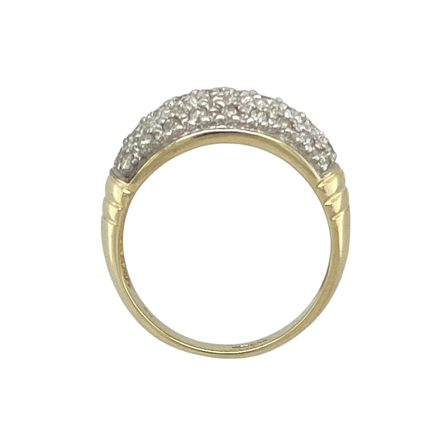 9ct Gold & Diamond Set Curved Band Ring