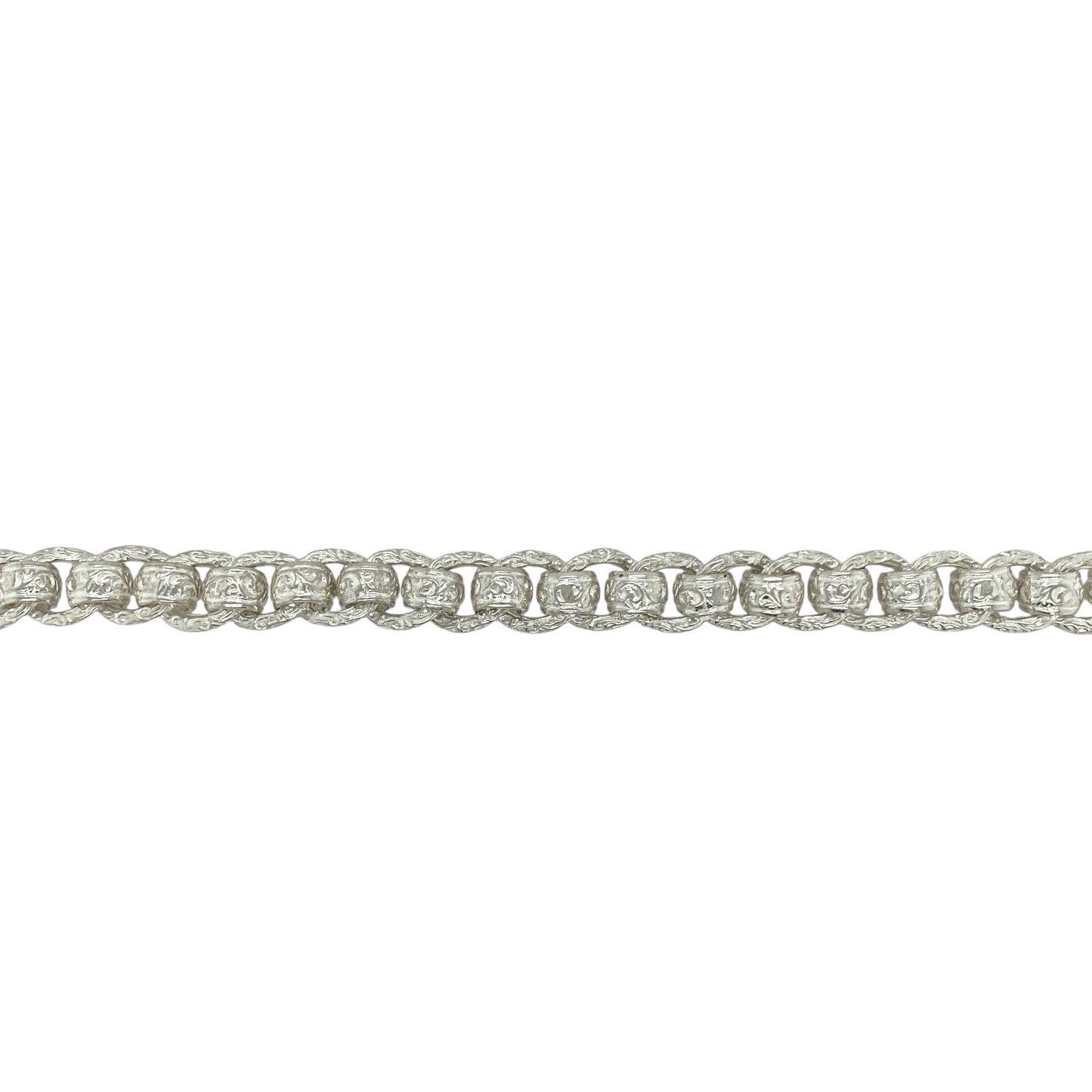 New 925 Silver 8.5" Patterned Rollerball Bracelet