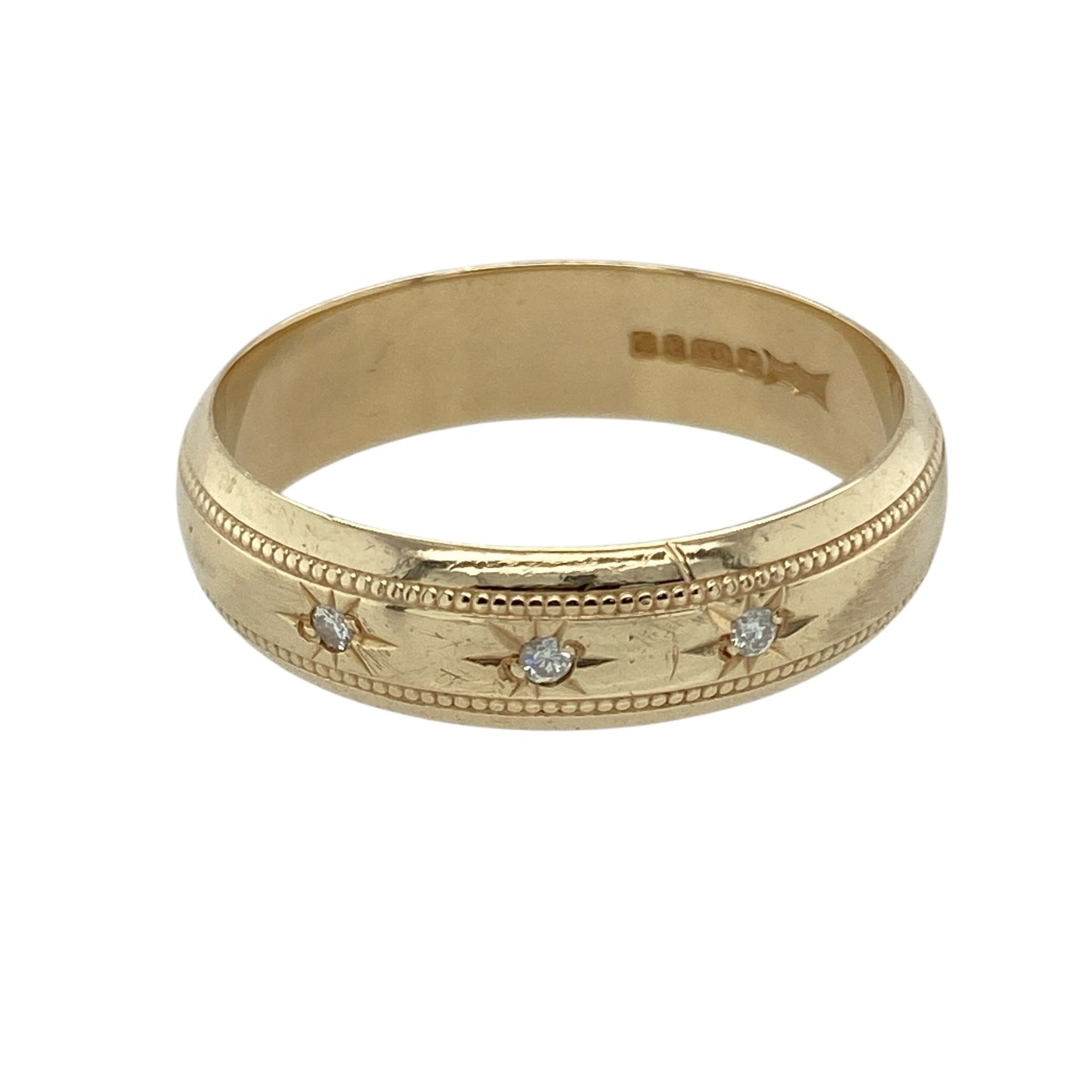 9ct Gold & Diamond Set Band Ring