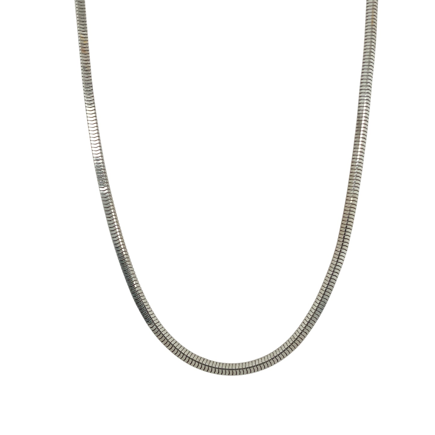 9ct White Gold 16" Square Snake Chain