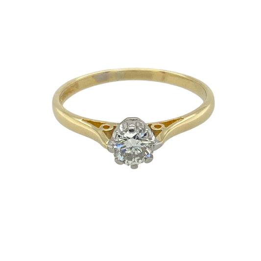 18ct Gold & Diamond Set Solitaire Ring