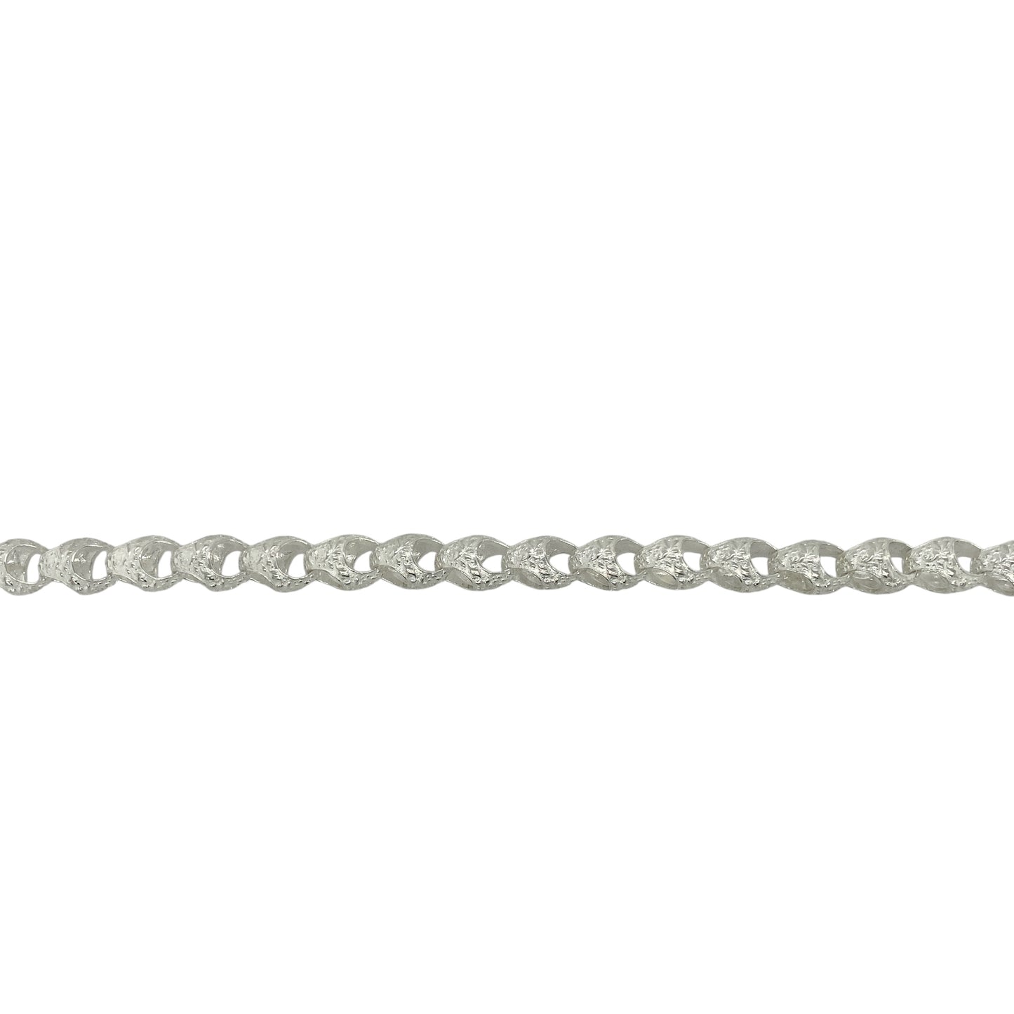 New 925 Silver 8" Patterned Acorn Link Bracelet