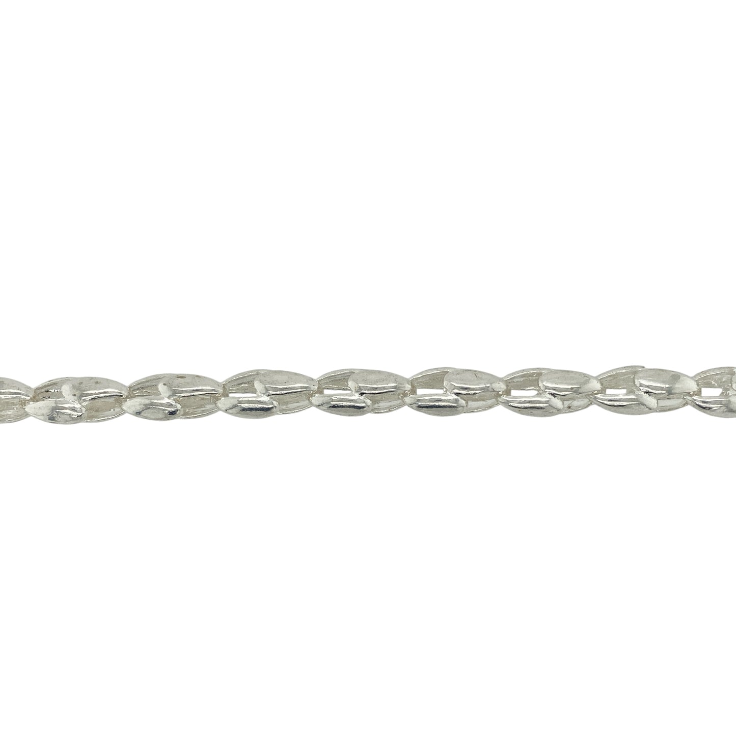 New 925 Silver 8" Plain Tulip Link Bracelet