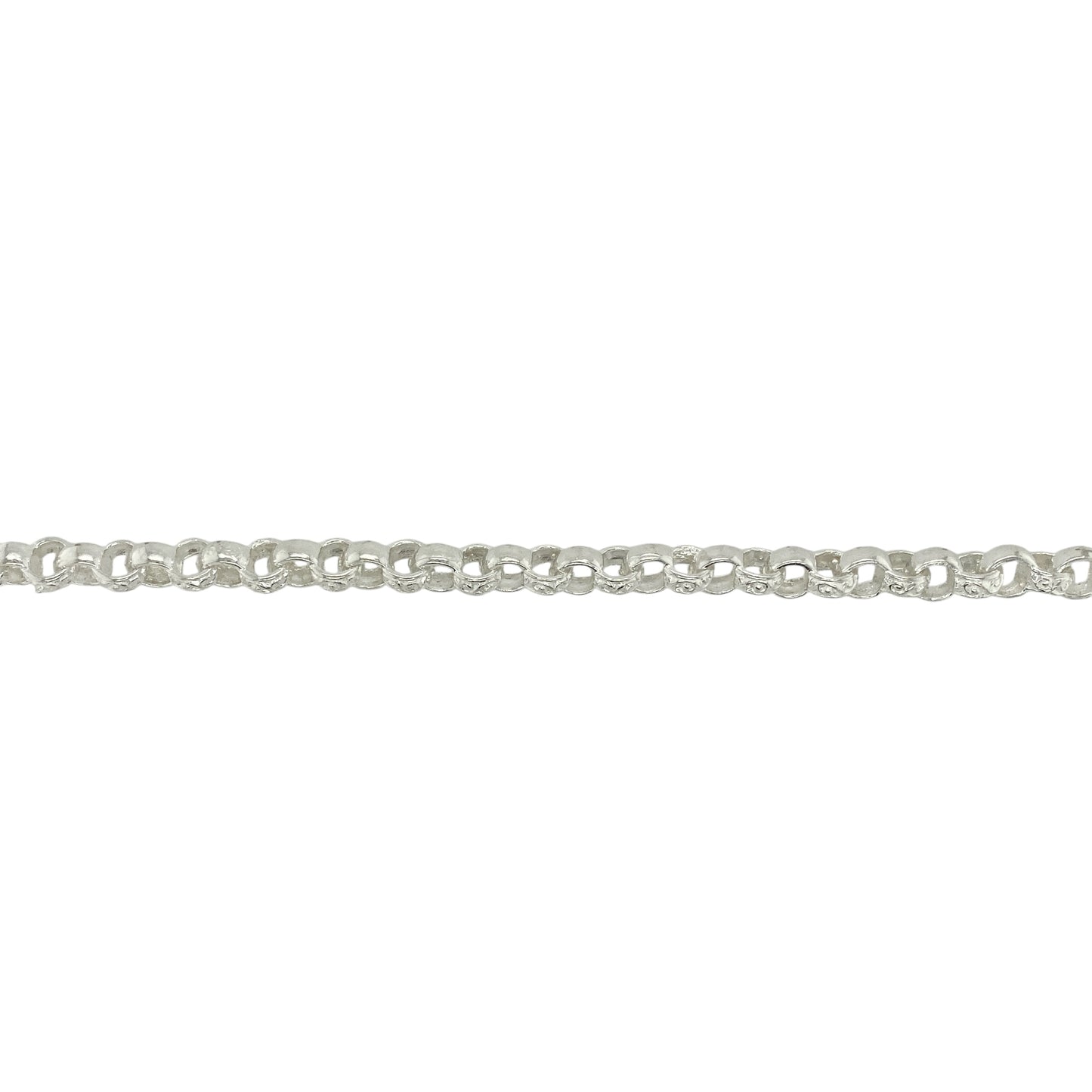 New 925 Silver 22" Patterned Engraved Belcher Chain
