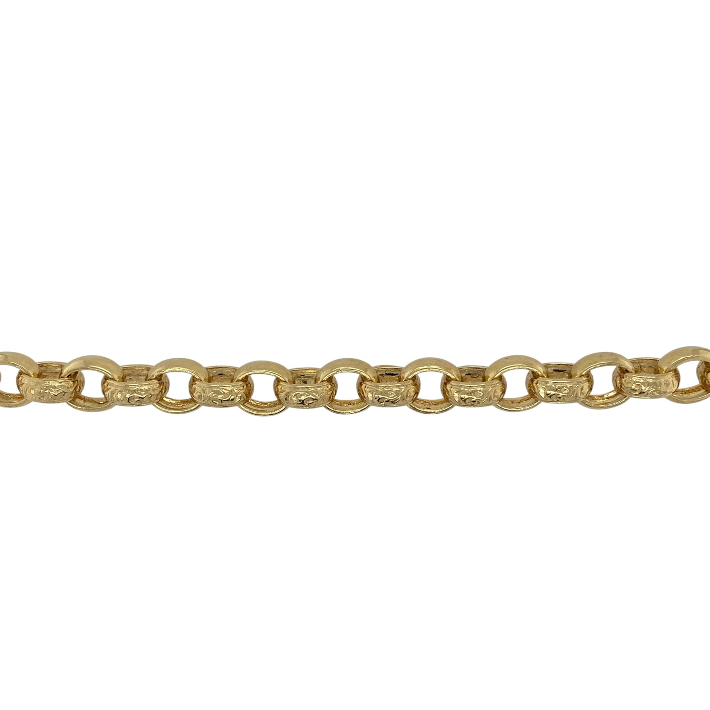 New Solid 925 Silver Heavily 9ct Gold Plated 9" Patterned Belcher Bracelet