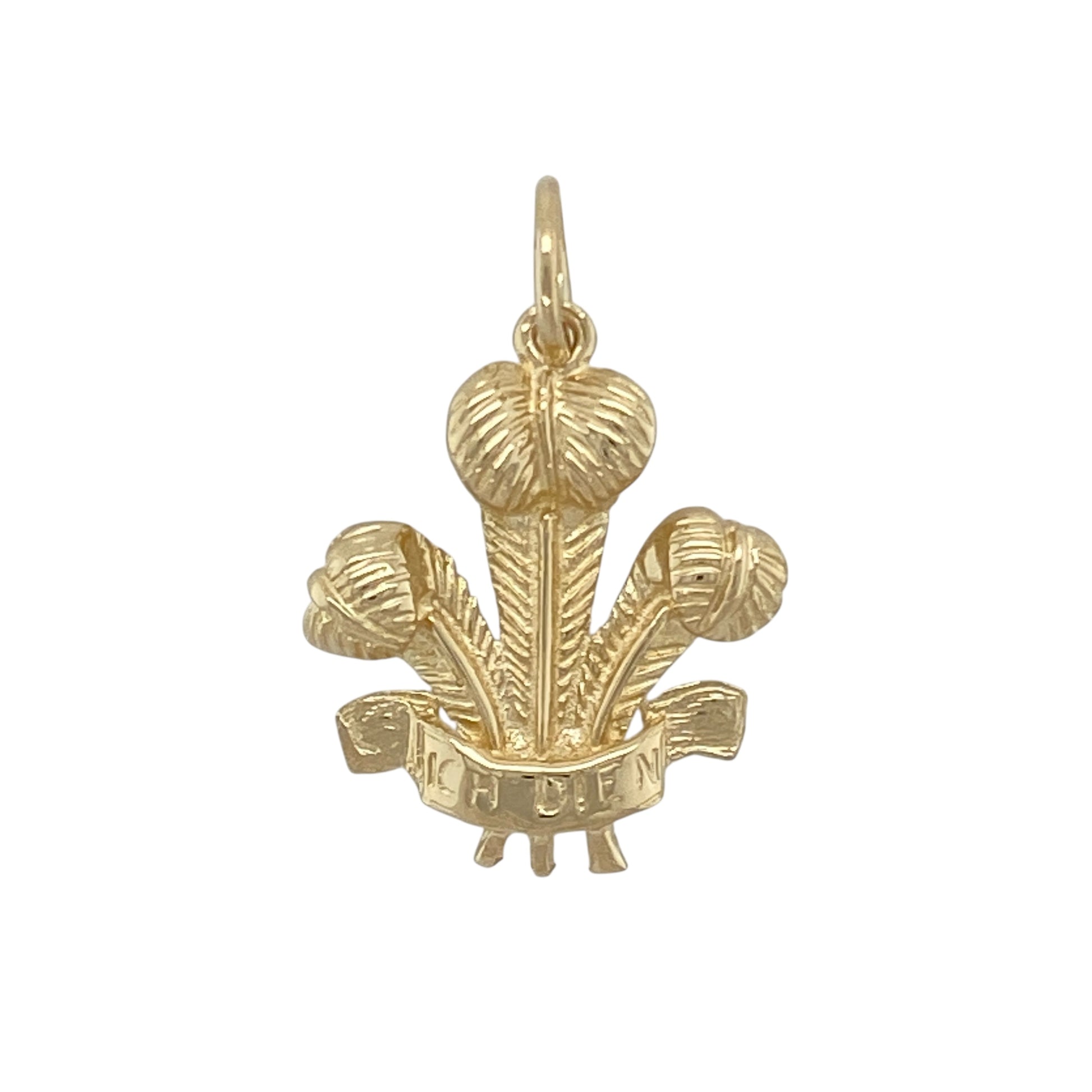 9ct Gold Welsh Three Feathers Pendant