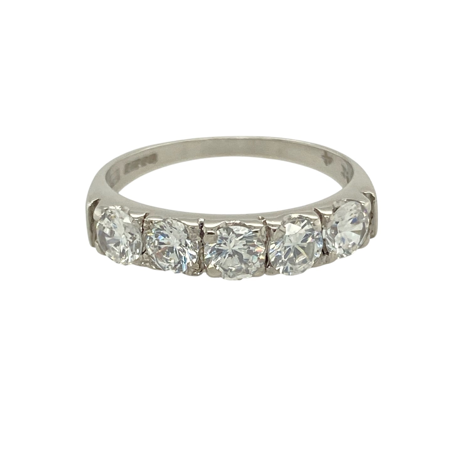 9ct White Gold & Cubic Zirconia Set Band Ring