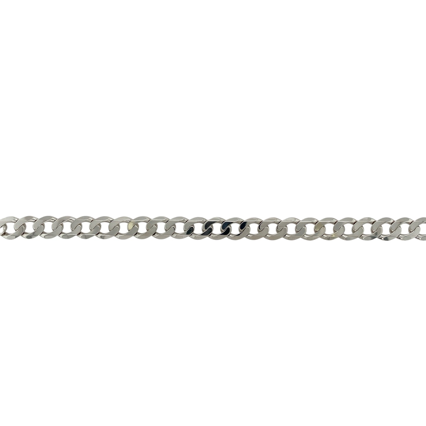 9ct White Gold 8.25" Curb Bracelet