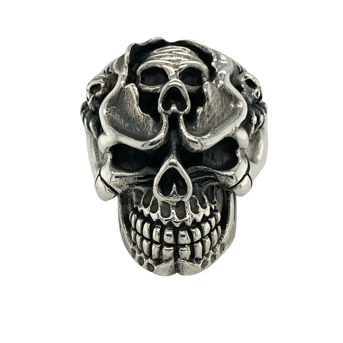 New 925 Silver Multi Skull Ring
