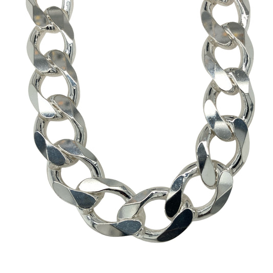 New 925 Solid Silver 24" Curb Chain 205 grams