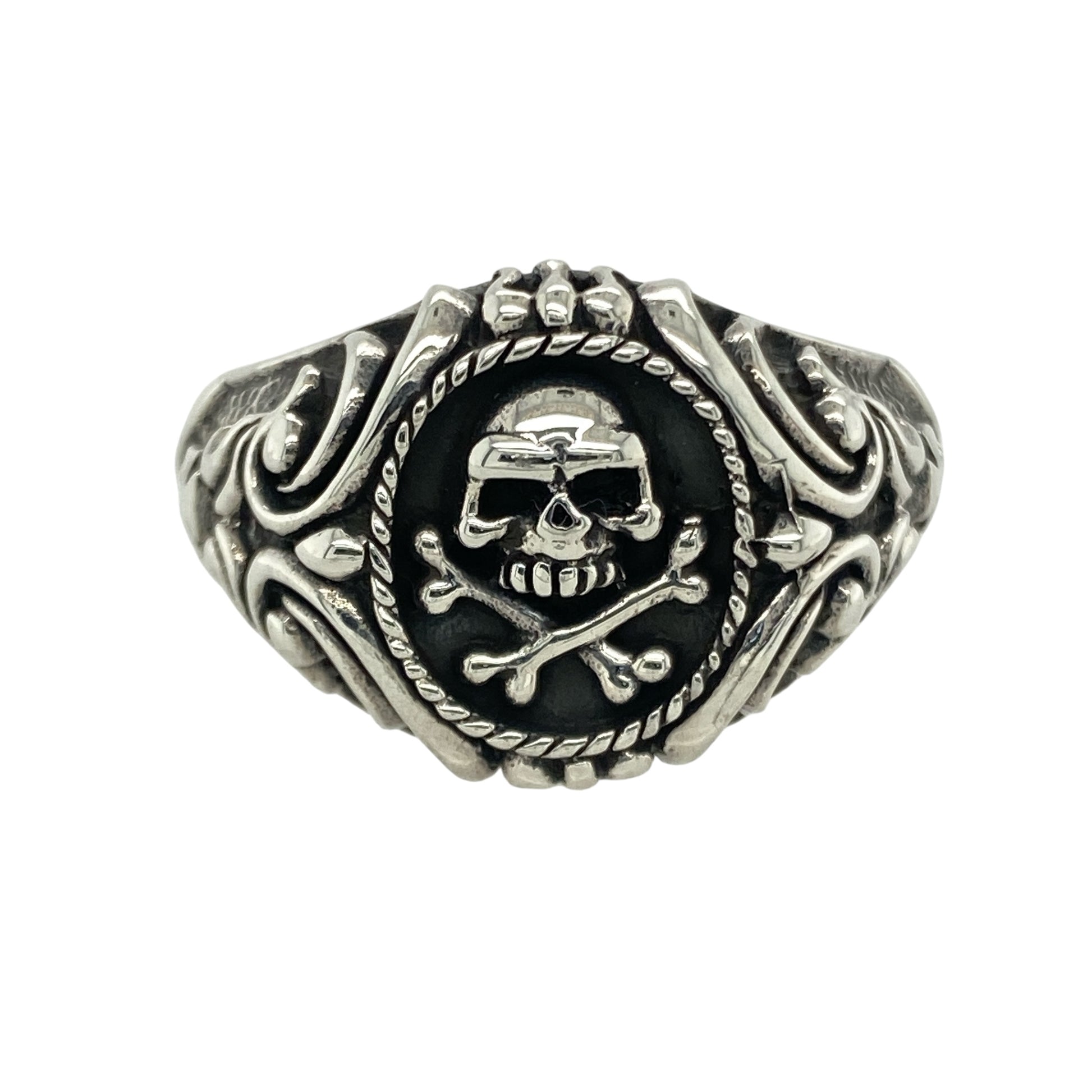 New 925 Silver Skull Signet Ring