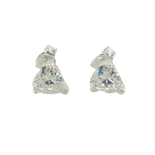 New Silver Heart Cubic Zirconia Stud Earrings with the weight 1.40 grams