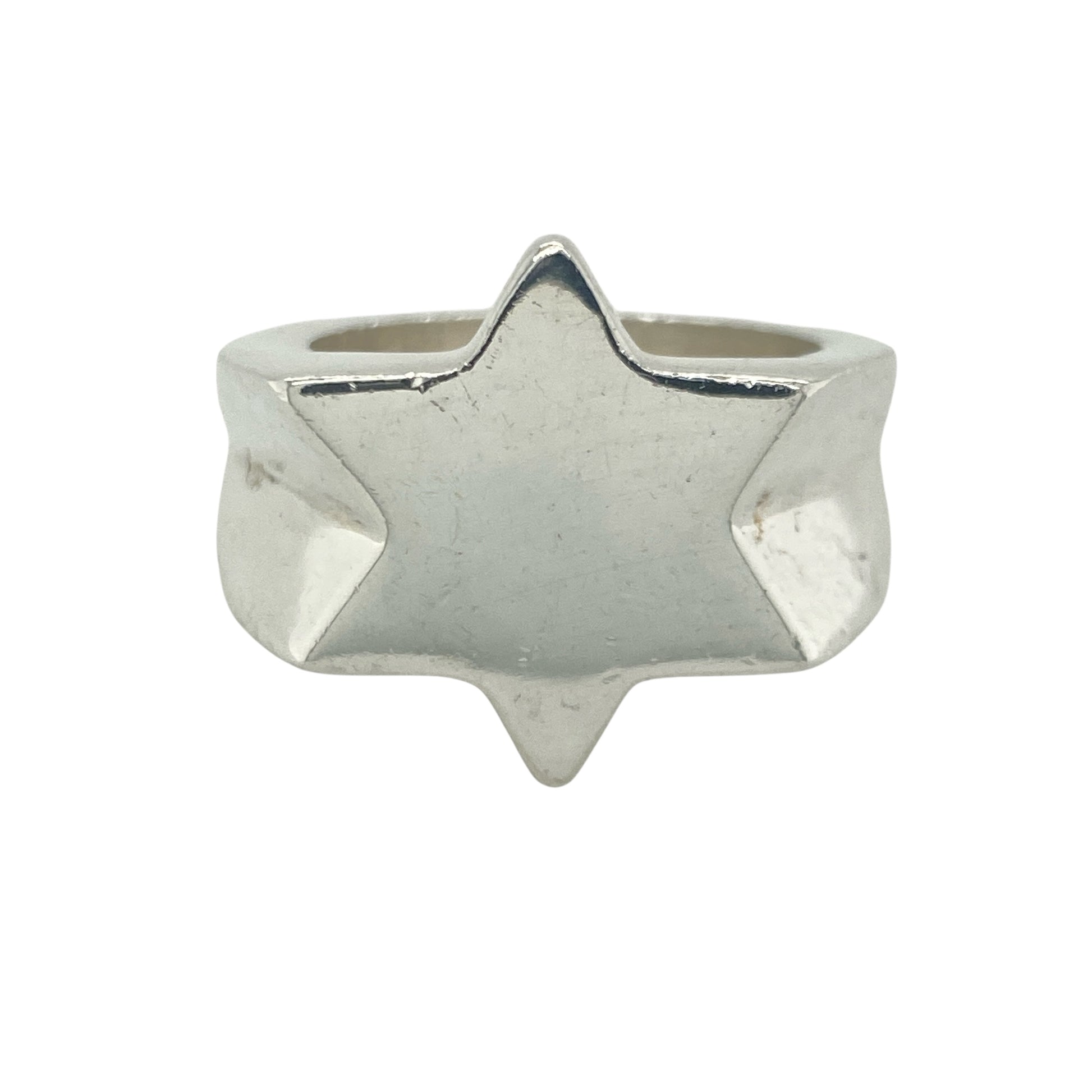 New 925 Solid Silver Star Signet Ring
