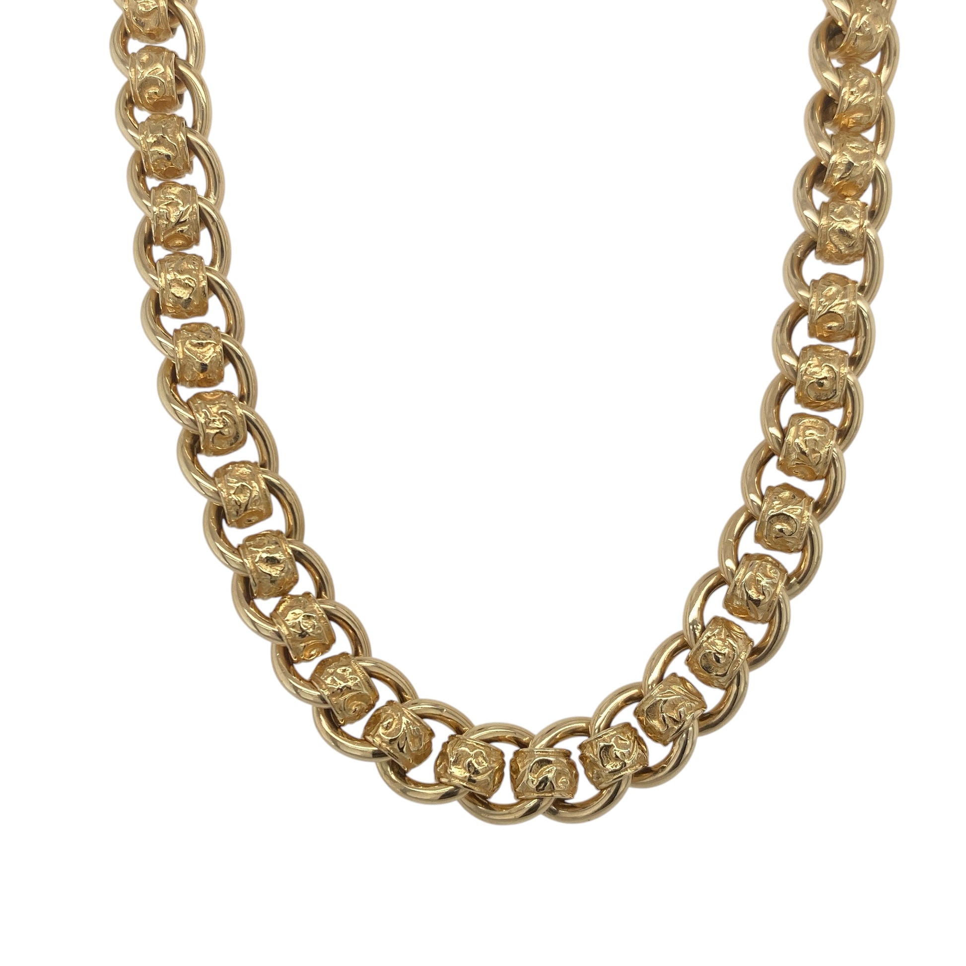 9ct Gold 22" Patterned Rollerball Chain