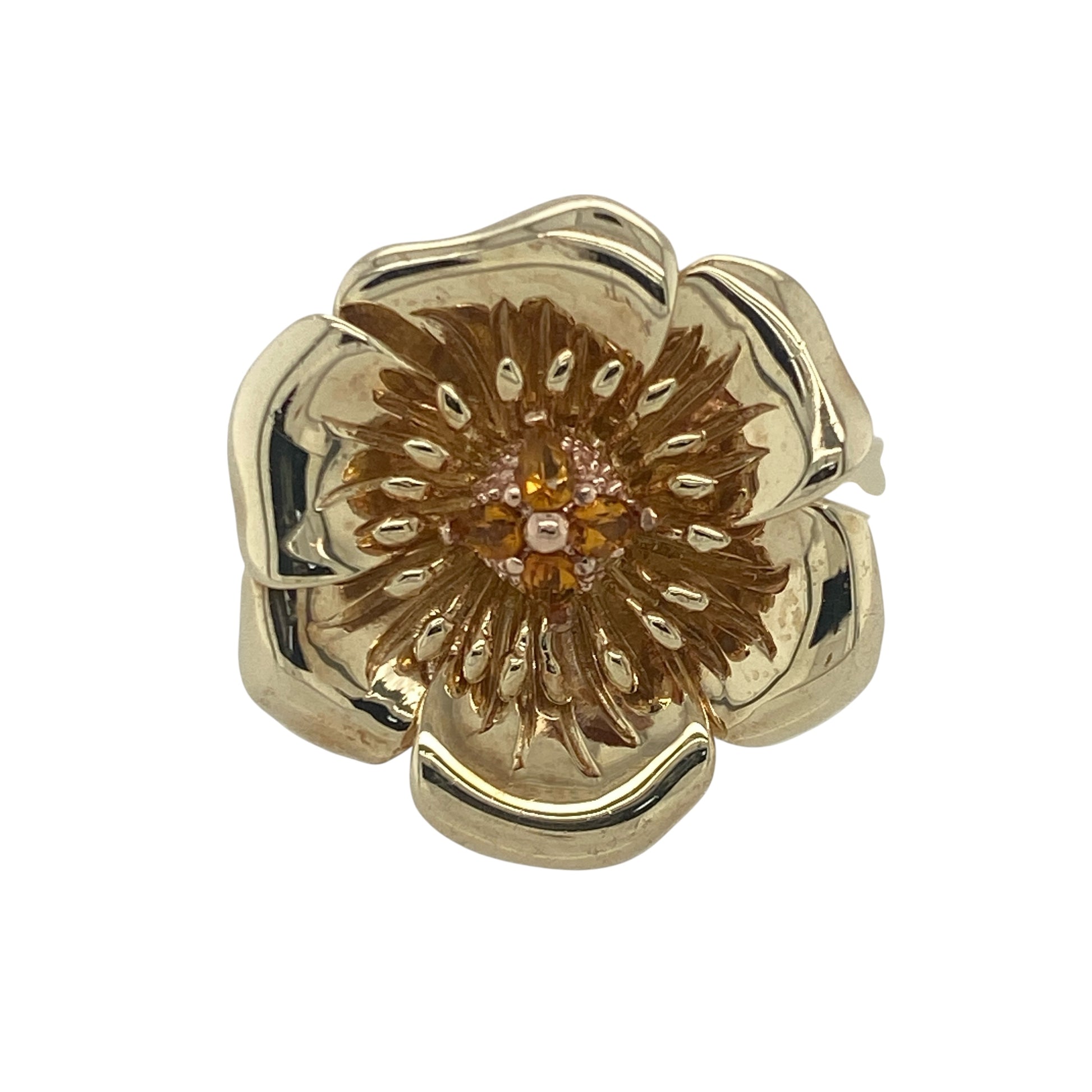 9ct Gold & Citrine Set Clogau Flower Ring