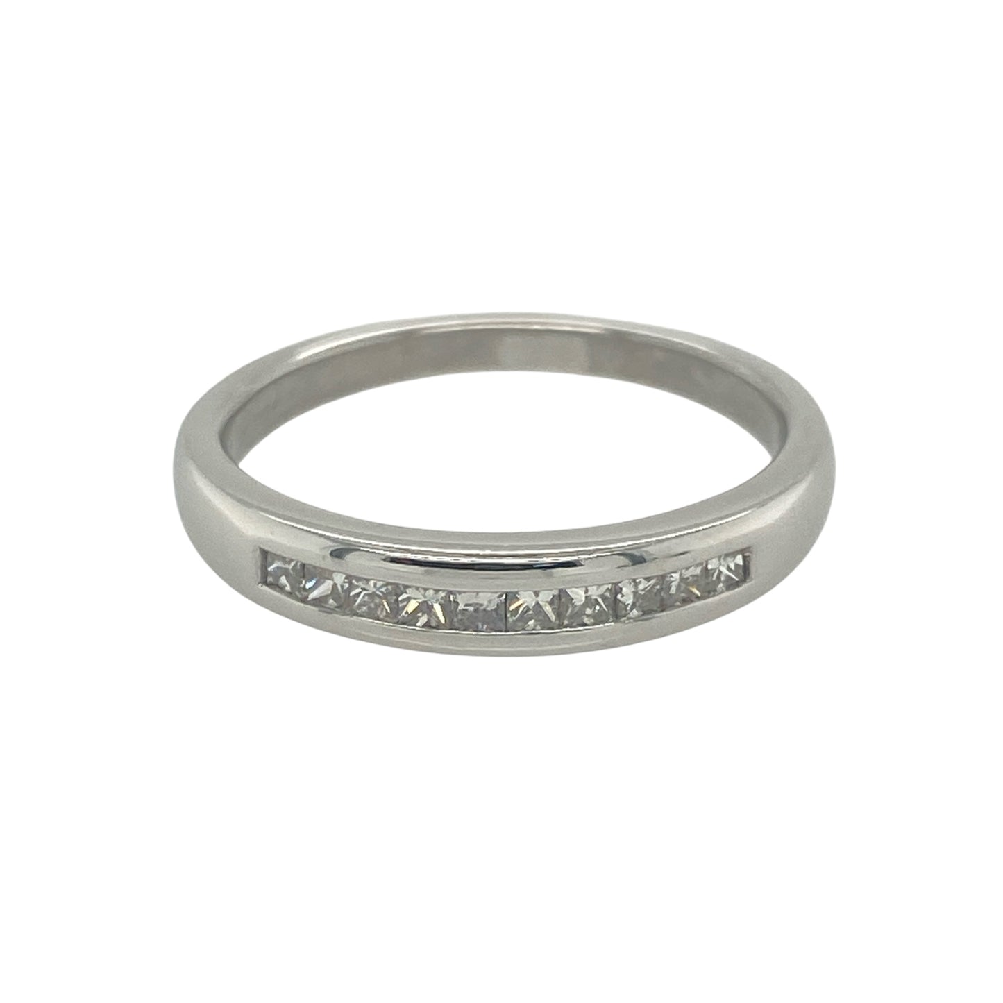 9ct White Gold & Diamond Set Band Ring