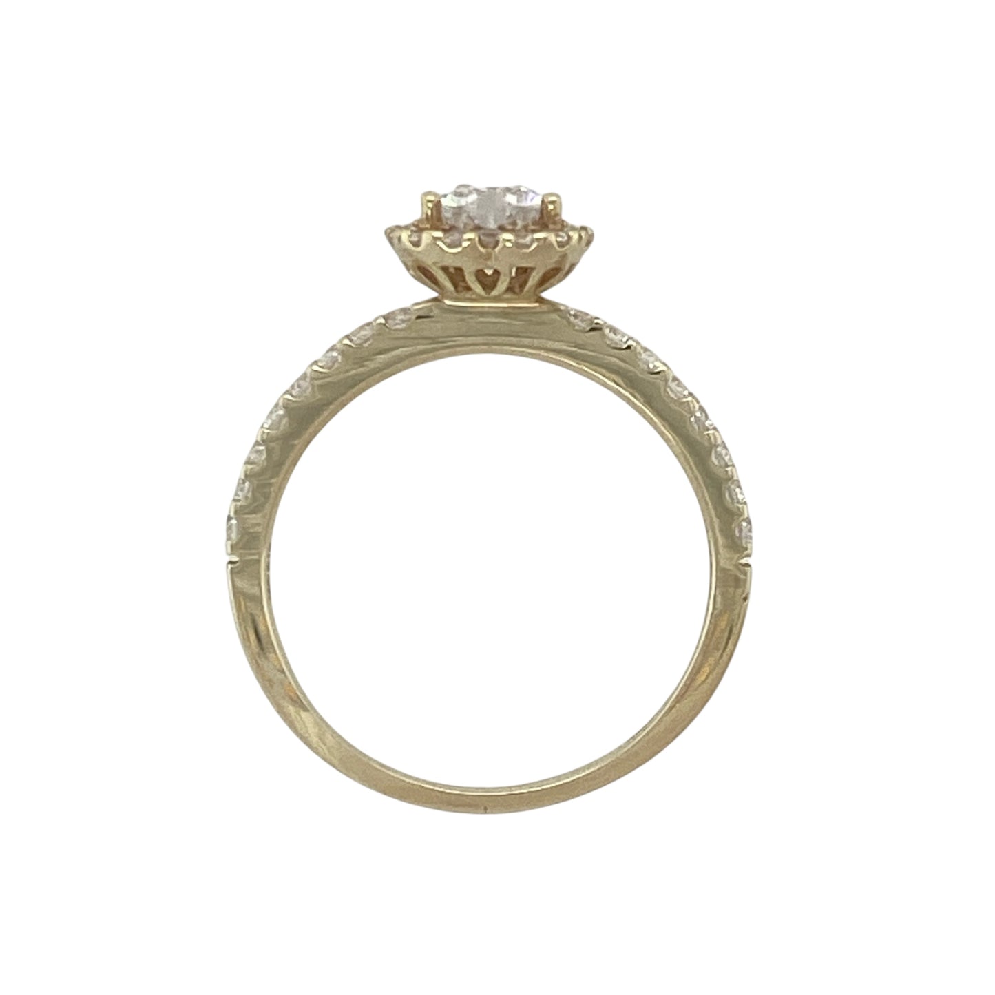 9ct Gold & Cubic Zirconia Set Halo Heart Ring