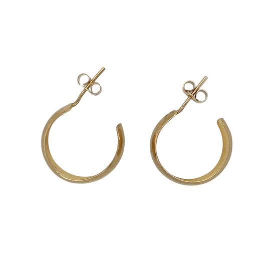 9ct Gold Patterned Half Hoop Earrings