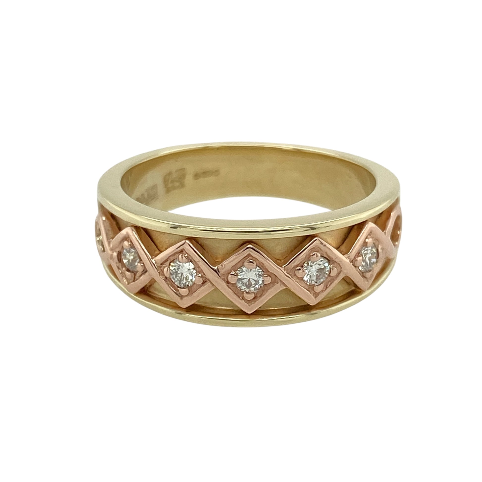 9ct Gold & Diamond Set Queen Elizabeth Ring