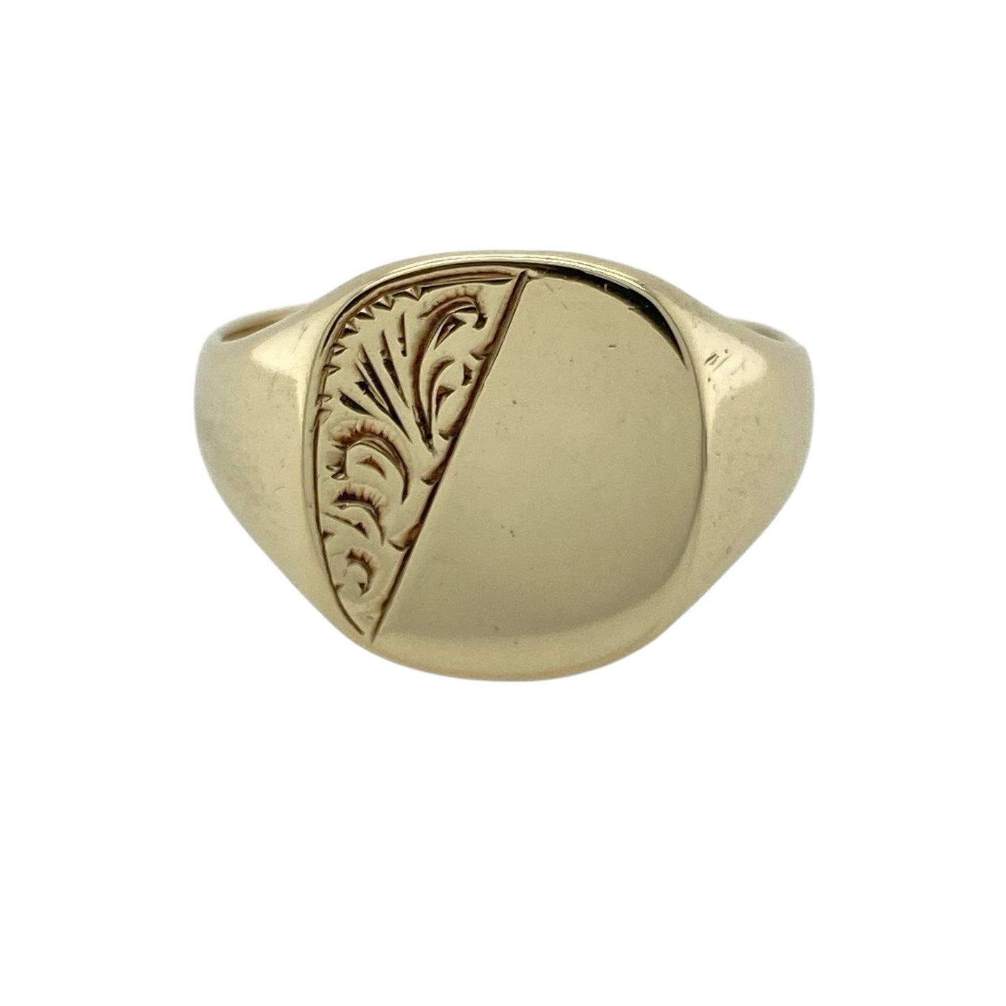 9ct Gold Patterned Signet Ring