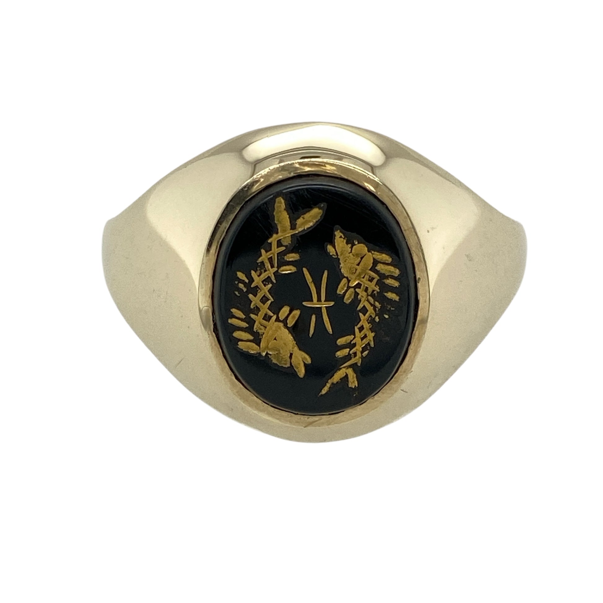 9ct Gold & Onyx Set Oval Signet Ring