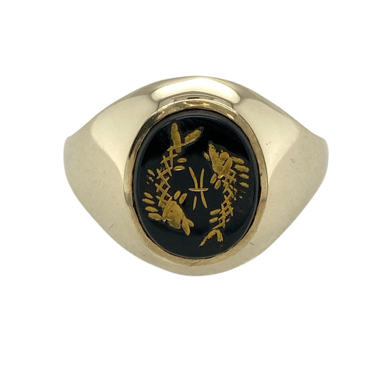 9ct Gold & Onyx Set Oval Signet Ring