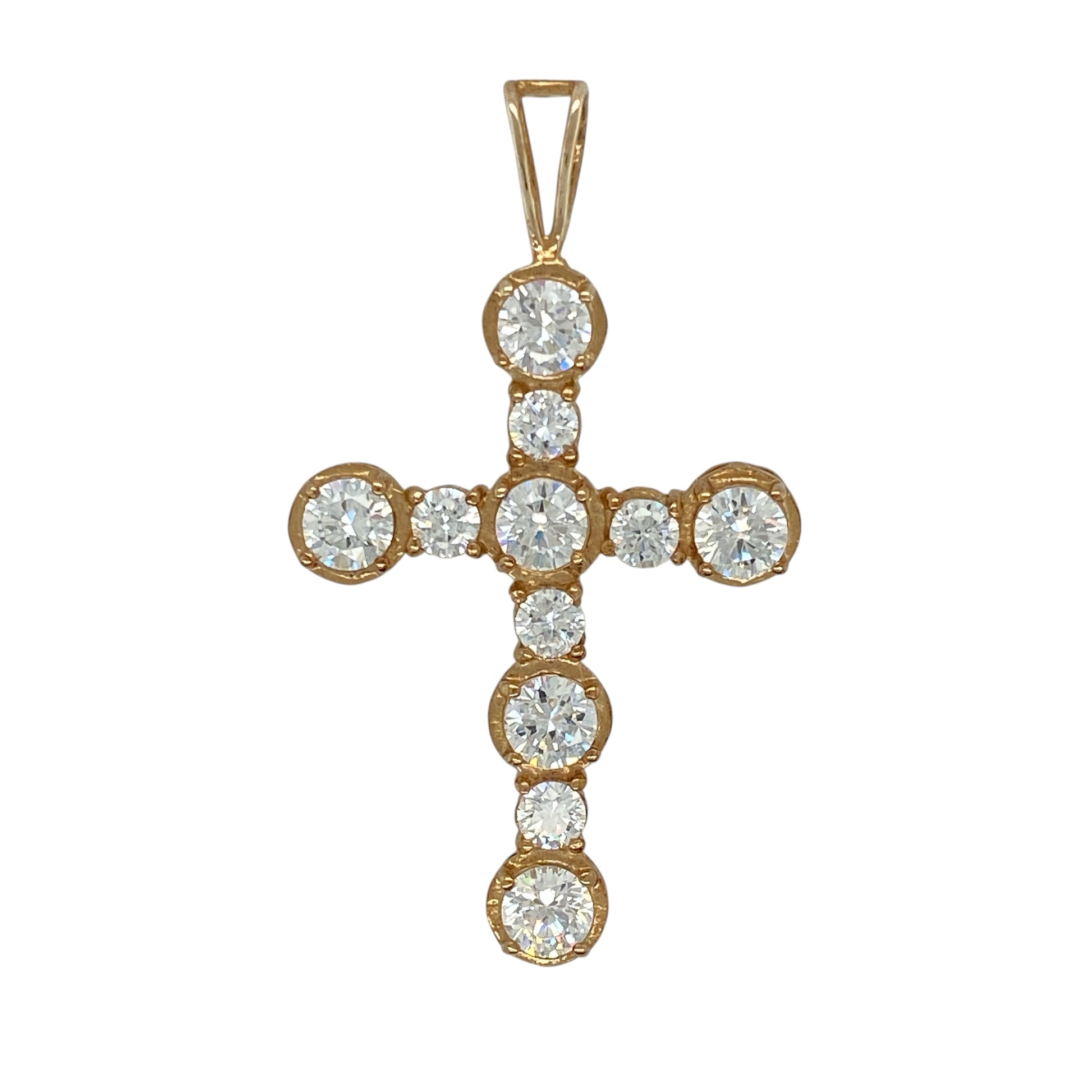 9ct Gold & Cubic Zirconia Set Cross Pendant