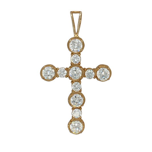 9ct Gold & Cubic Zirconia Set Cross Pendant