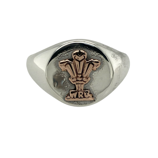 925 Silver Clogau Three Feathers Oval Signet Ring